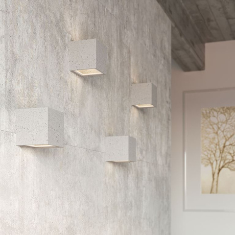 Applique LEO béton + 1x ampoule LED E27 3000K Warm 7.5W 620lm