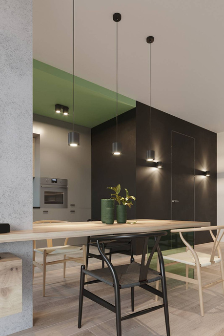 Plafond ORBIS 1 noir + 1x ampoule LED GU-10 4000K froid 7W 630lm