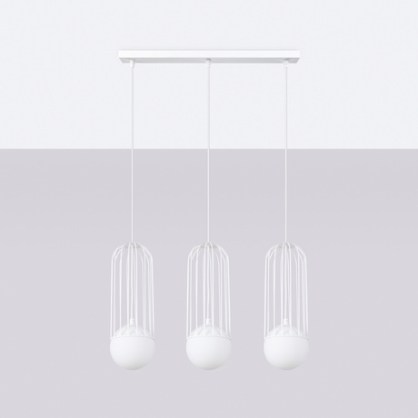 BRINA Lampe suspendue 3L blanche + 3x ampoule LED G9 4000K froide 4.5W 460lm