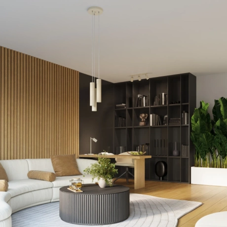 Lampe suspendue KARBON 3P beige