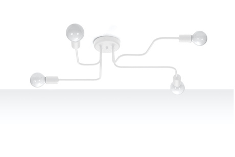 Lustre HECTOR 4 Blanc + 4x ampoule LED E27 3000K Warm 7.5W 620lm