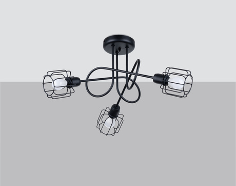 Lustre BELUCI 3S noir + 3x ampoule LED E14 4000K Froid 7,5W 680lm
