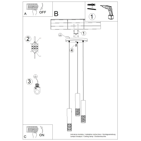 Lampe suspendue LAMI 3P blanc