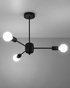 Lustre LANGO 3 noir + 3x ampoule LED E27 4000K Froid 7,5W 650lm