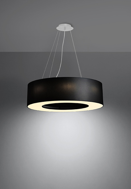 Lustre SATURNO 70 noir + 6x ampoule LED E27 3000K Warm 7.5W 620lm