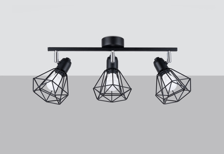Plafond ARTEMIS 3 noir + 3x ampoule LED E14 3000K Warm 7.5W 620lm