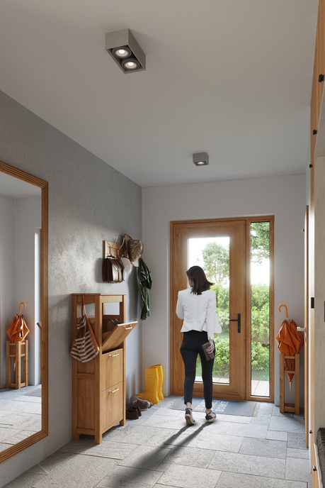 Plafond QUATRO 1 béton + 1x ampoule LED GU10 AR111 4000K COLD 12W 850lm