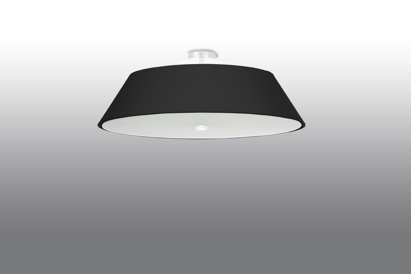 Plafond VEGA 60 noir + 5x ampoule LED E27 3000K Warm 7.5W 620lm