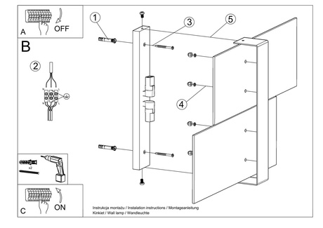 Applique MASSIMO blanc + 2x ampoule LED G9 3000K Warm 4.5W 510lm