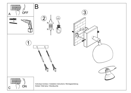 Applique OCULARE 1 blanche + 1x ampoule LED GU-10 3000K Warm 7W 620lm