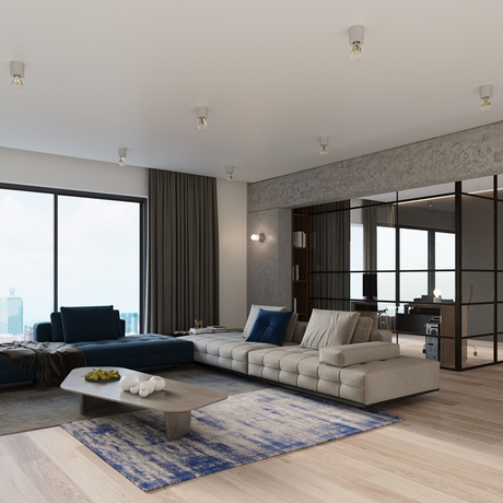 Applique SALGADO béton + 1x ampoule LED E27 4000K Froid 7.5W 650lm