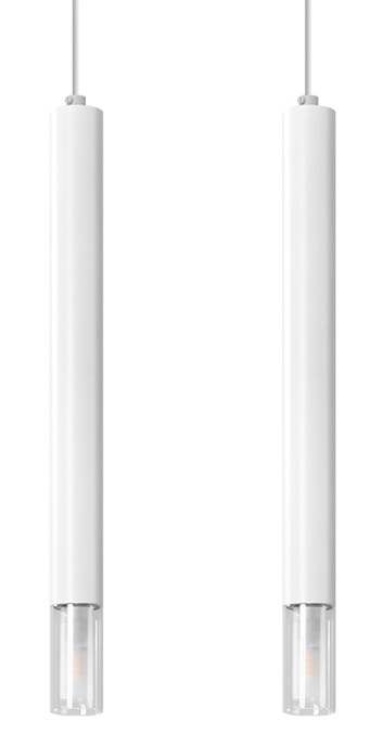 WEZYR 2 lampes suspendues blanches + 2x ampoules LED G9 4000K Cold 4,5W 530lm