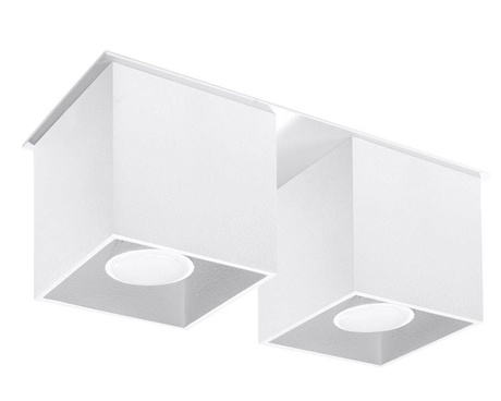 Plafond QUAD 2 blanc + 2x ampoule LED GU-10 4000K Froid 7W 630lm