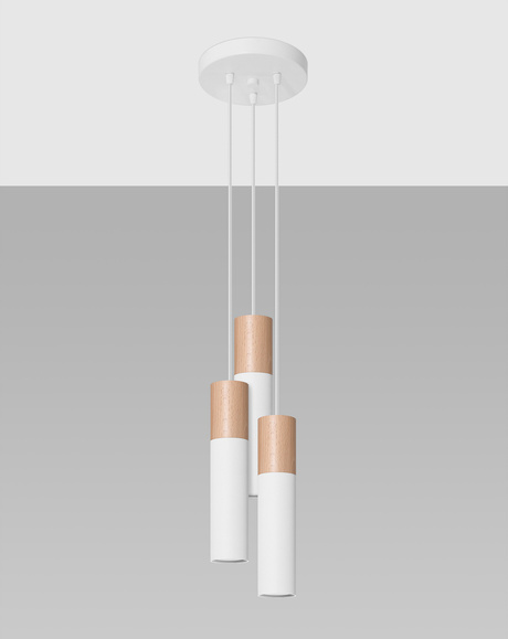 PABLO Lampe suspendue 3P blanche + 3x GU-10 3000K Warm 7W LED bulb 620lm