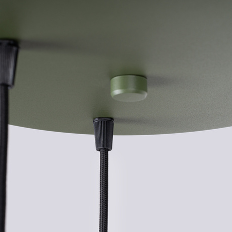 Lampe pendante HALO 3P vert olive