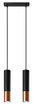 LOOPEZ 2 lampe suspendue noir/cuivre + 2x GU-10 3000K Warm 7W ampoule LED 620lm
