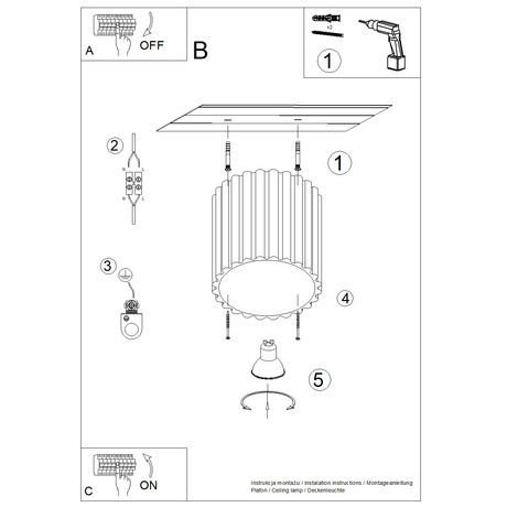 Plafonnier AURA 1 ultramarine GU10