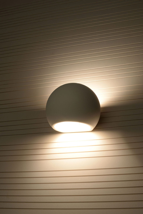 Applique en céramique GLOBE blanc + 1x ampoule LED E27 3000K Warm 7.5W 620lm