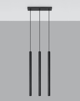 PASTELO 3 lampe suspendue noire + 3x ampoule LED G9 4000K Cold 4,5W 530lm