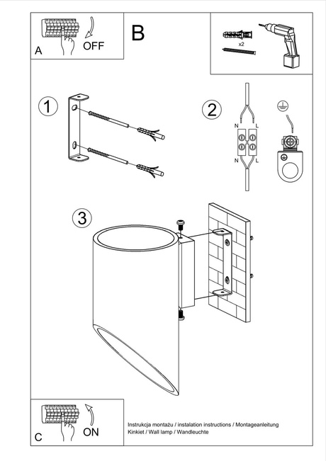 Applique PENNE 20 blanc + 1x ampoule LED G9 4000K froide 4,5W 530lm