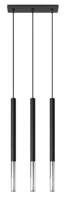 MOZAICA Lampe suspendue 3L noir/chrome + 3x ampoule LED G9 3000K Warm 4.5W 510lm