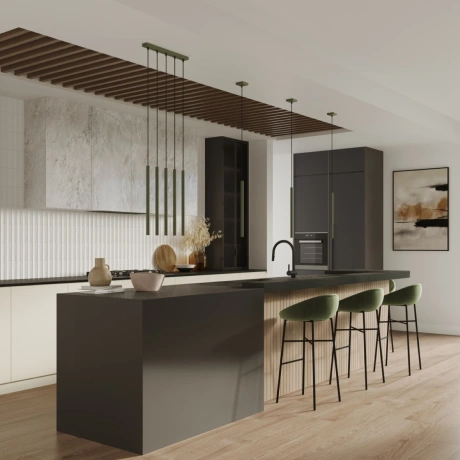 Lampe pendante PASTELO 5P vert olive