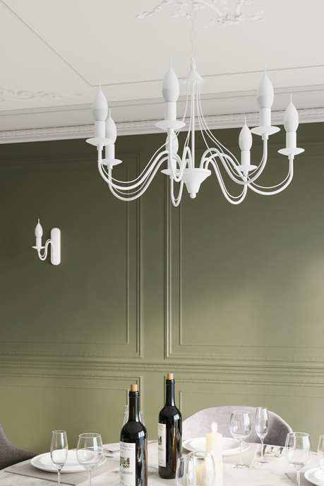 Lustre MINERWA 5 blanc + 5x ampoule LED E14 3000K Warm 7.5W 620lm