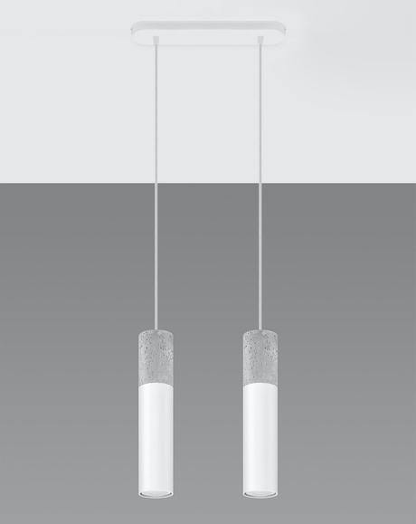 Lampe suspendue BORGIO 2 blanc + 2x ampoule LED GU-10 4000K Froid 7W 630lm