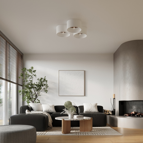 Plafond TELESTO blanc/bronze foncé + 1x ampoule LED E27 4000K Froid 7.5W 690lm