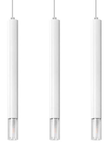 WEZYR 3 lampes suspendues blanches + 3x ampoules LED G9 3000K Warm 4,5W 510lm