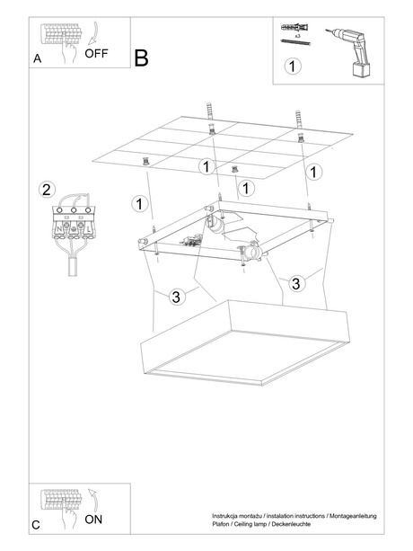 Lampe pendante PASTELO 3P béton