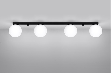 Plafond YOLI 4 noir + 4x ampoule LED G9 3000K Warm 4.5W 450lm