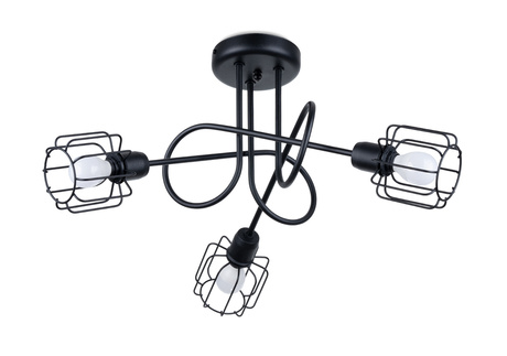 Lustre BELUCI 3S noir + 3x ampoule LED E14 4000K Froid 7,5W 680lm