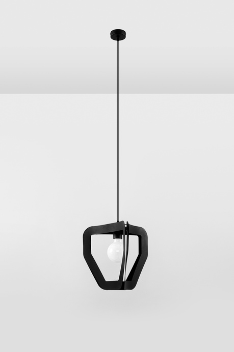 TRES lampe suspendue noire + 1x ampoule LED E27 4000K Cold 7.5W 650lm