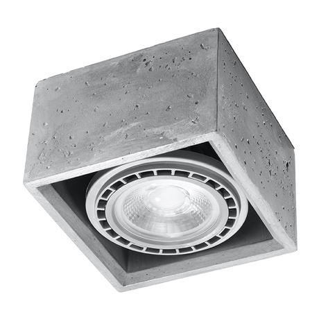 Plafond QUATRO 1 béton + 1x ampoule LED GU10 AR111 4000K COLD 12W 850lm