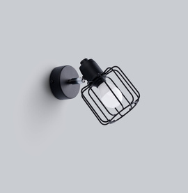 Applique BELUCI 1 noire + 1x ampoule LED E14 4000K froide 7,5W 680lm