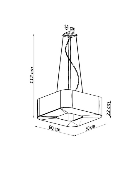 URANO 60 lustre noir + 8x ampoule LED E27 4000K Cold 7.5W 650lm