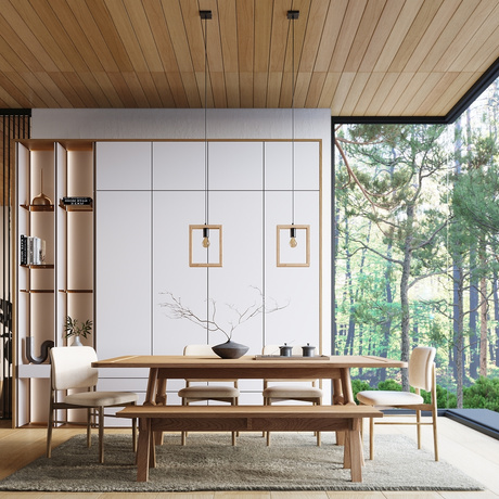 Lampe suspendue ARIES bois naturel + 1x ampoule LED E27 3000K 7W 760lm