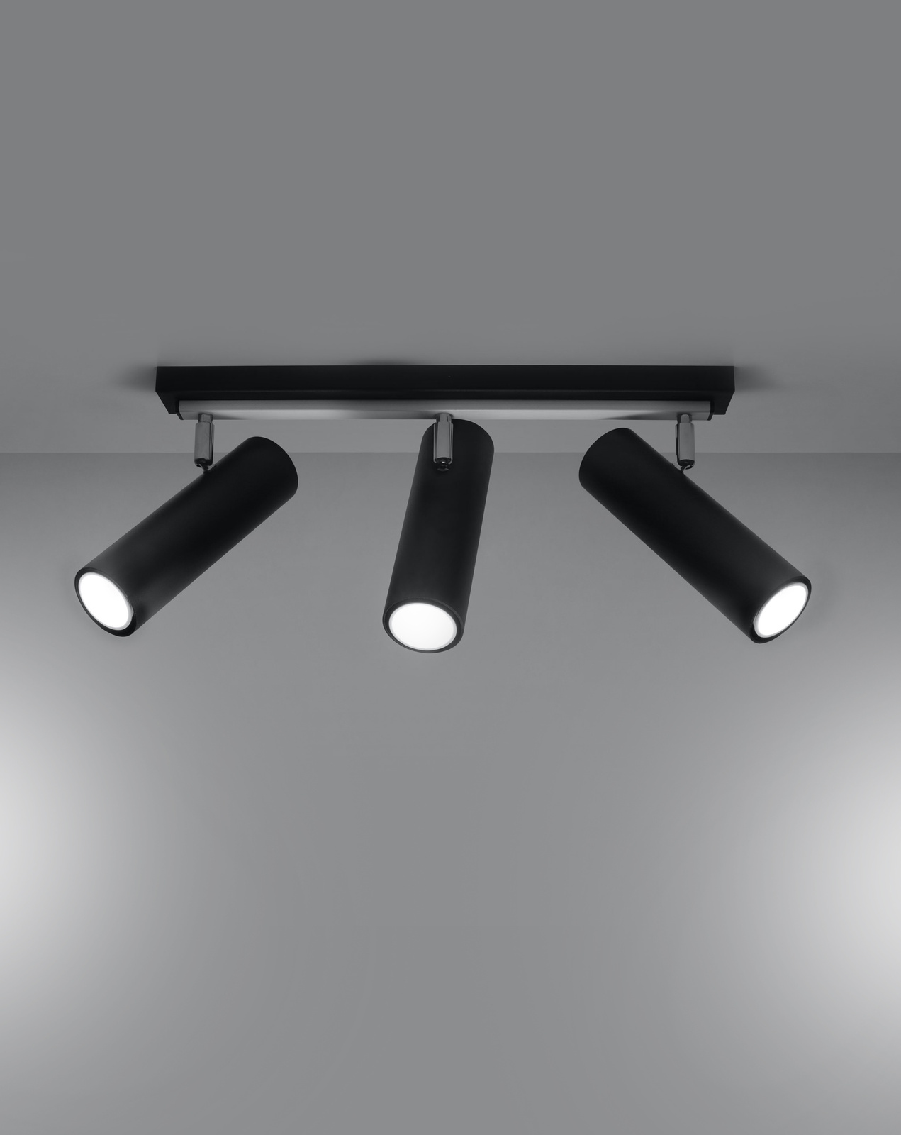 Plafond DIREZIONE 3 noir + 3x ampoule LED GU-10 3000K Warm 7W 620lm