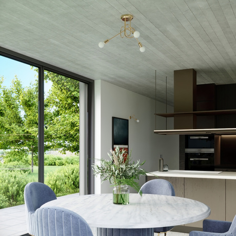 Lustre SUPEŁ 3 or brillant + 3X ampoule LED E27 4000K Froid 7,5W 690lm