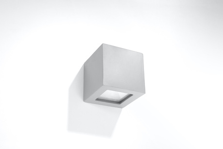 Applique en céramique LEO gris + 1x ampoule LED E27 4000K Froid 7.5W 650lm