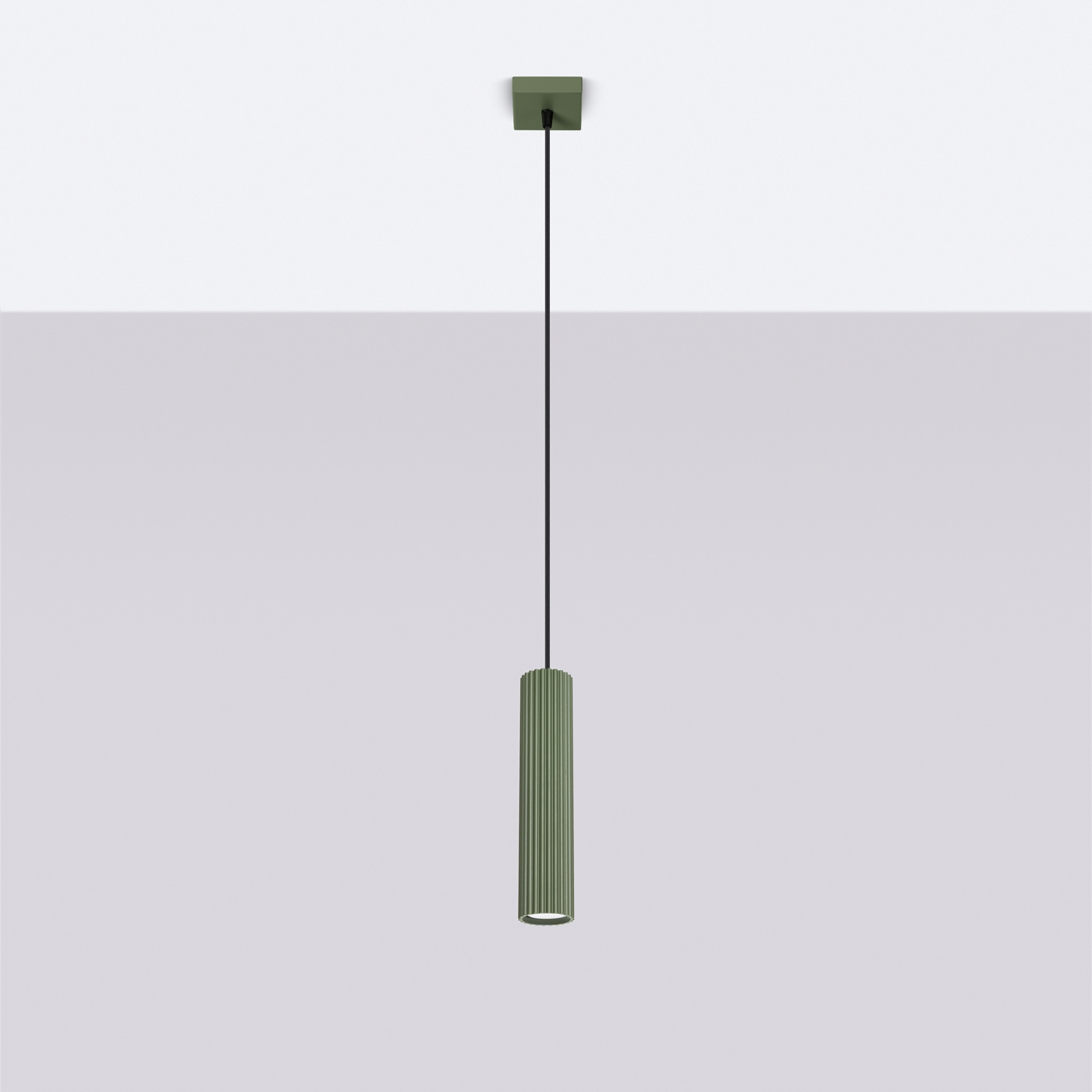 Lampe suspendue KARBON 1 vert olive