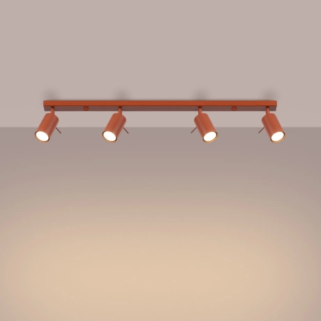 Plafonnier RING 4L rouge ochra