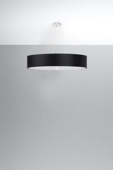 Lustre SKALA 80 noir + 6x ampoule LED E27 3000K Warm 7.5W 620lm