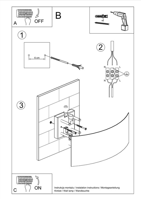 Applique MAGNUS noir + 2x ampoule LED G9 4000K Cold 4.5W 530lm