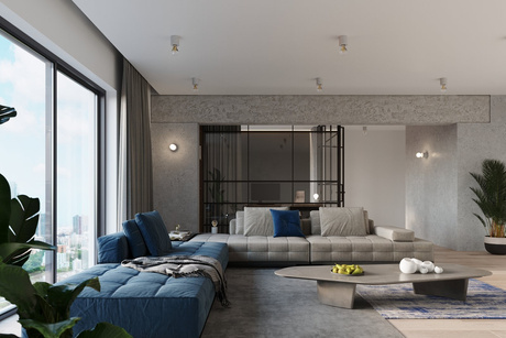 Plafond SALGADO béton + 1x ampoule LED E27 3000K Warm 7.5W 620lm