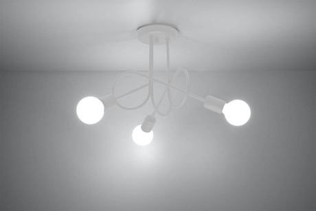 Lustre SUPEŁ 3 blanc + 3x ampoule LED E27 4000K Froid 7,5W 650lm