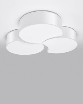 Plafond CIRCLE 3B blanc + 6x ampoule LED E27 4000K Froid 7.5W 650lm