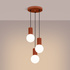 Lampe suspendue HALO 3P rouge ochra