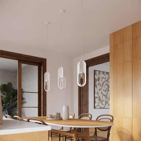 NICUS Lampe suspendue 3P blanche + 3x ampoule LED E27 4000K froide 7,5W 690lm